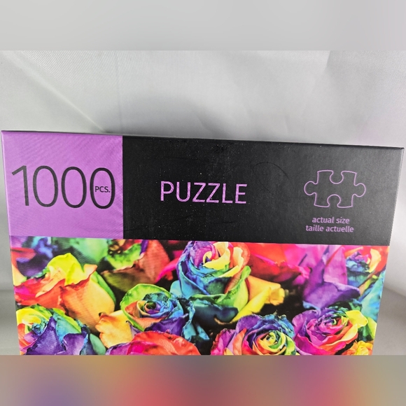 Rainbow Painted Roses 1000 Piece Jigsaw Puzzle Gift Craft Flowers New - Picture 2 of 11